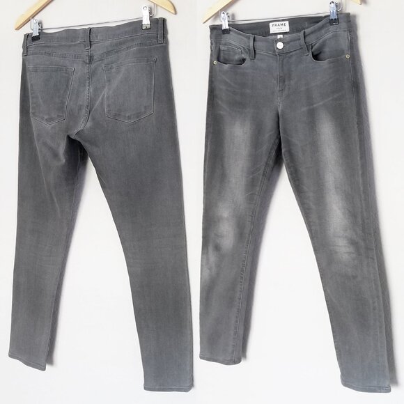 Frame Denim Le Garcon Mid Rise Slim Boyfriend Grey Jeans 28 Weyburn $219 LGJ795 - Picture 15 of 15